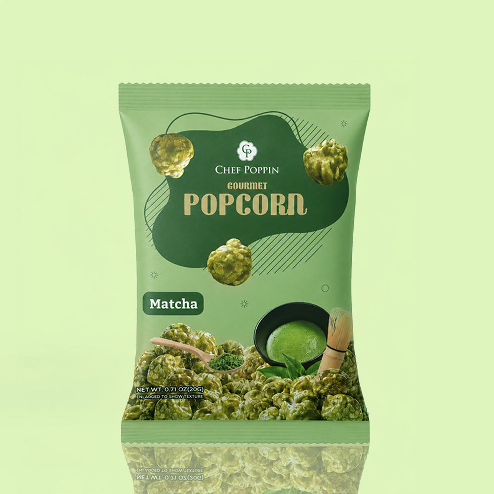 Matcha Popcorn | Gourmet Green Tea Snack by Chef Poppin