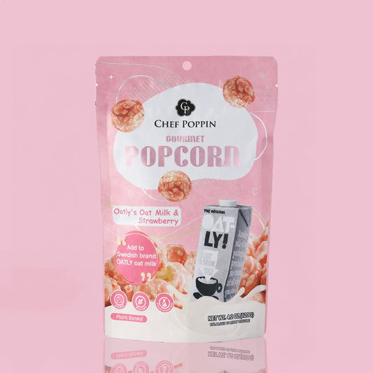 Oat Milk Strawberry Popcorn – Sweet Berry Bliss, Dairy-Free