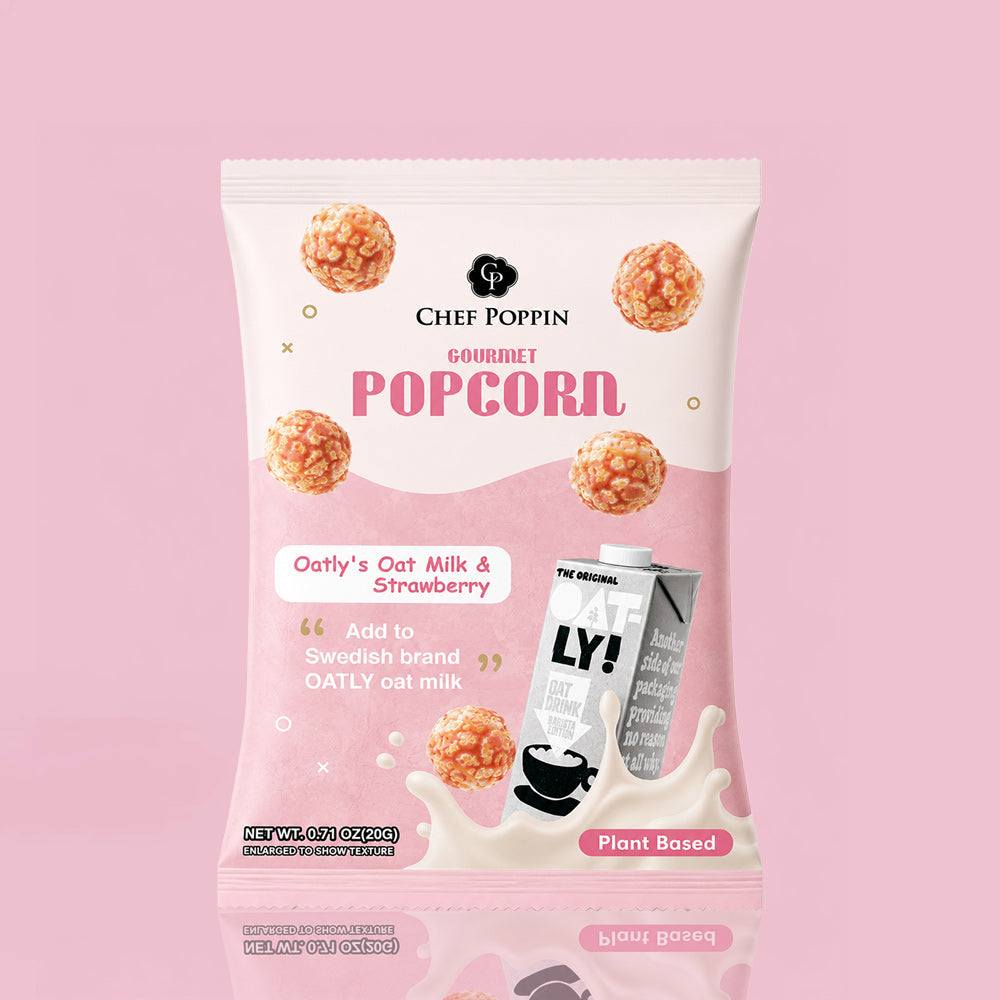 Oat Milk Strawberry Popcorn – Sweet Berry Bliss, Dairy-Free