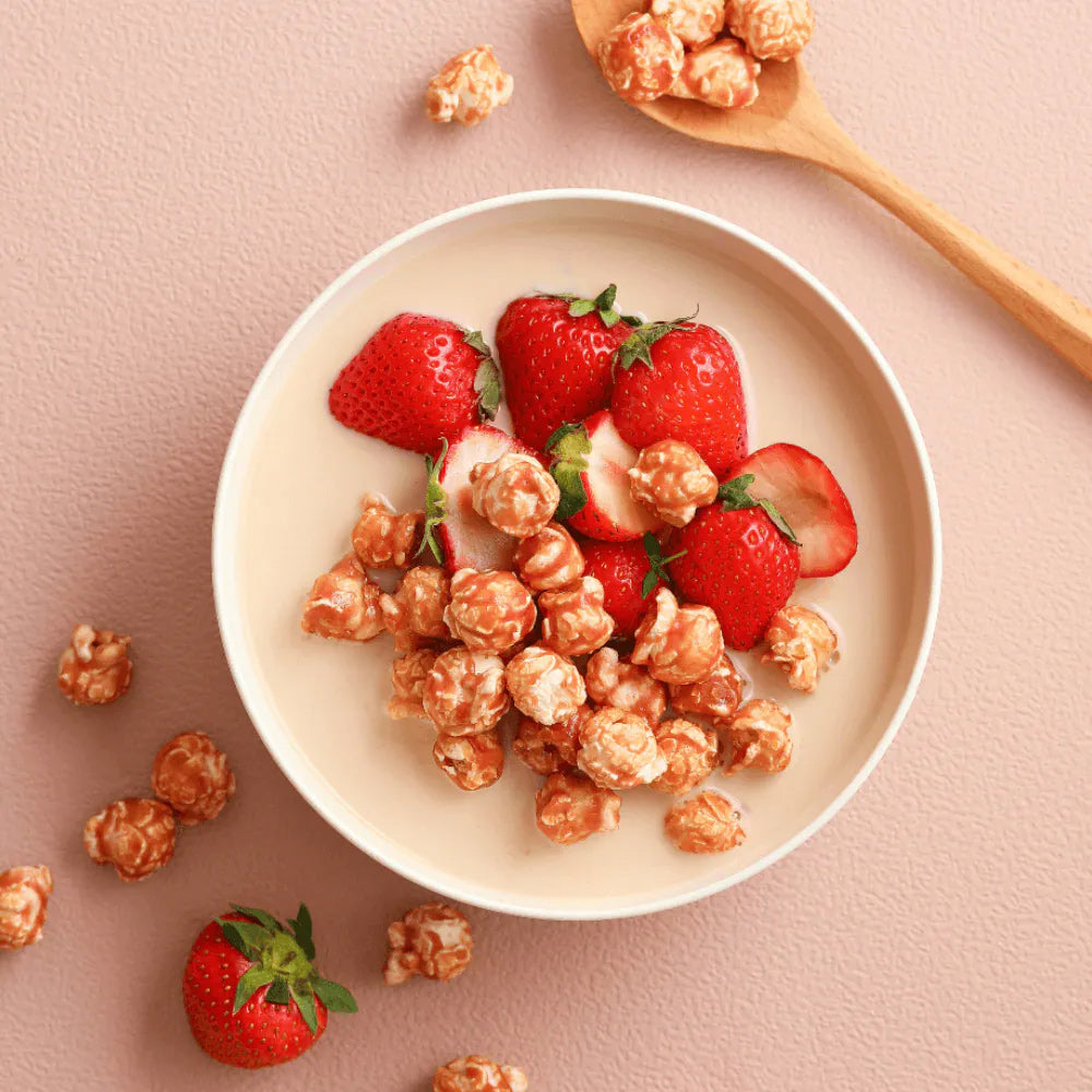 Oat Milk Strawberry Popcorn – Sweet Berry Bliss, Dairy-Free