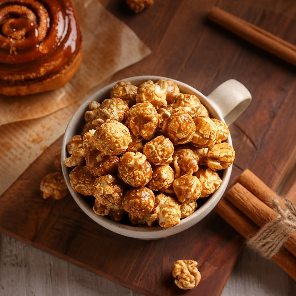 Toasted Caramel & Cinnamon Popcorn – A Sip of Sweet Nostalgia in Every Crunch